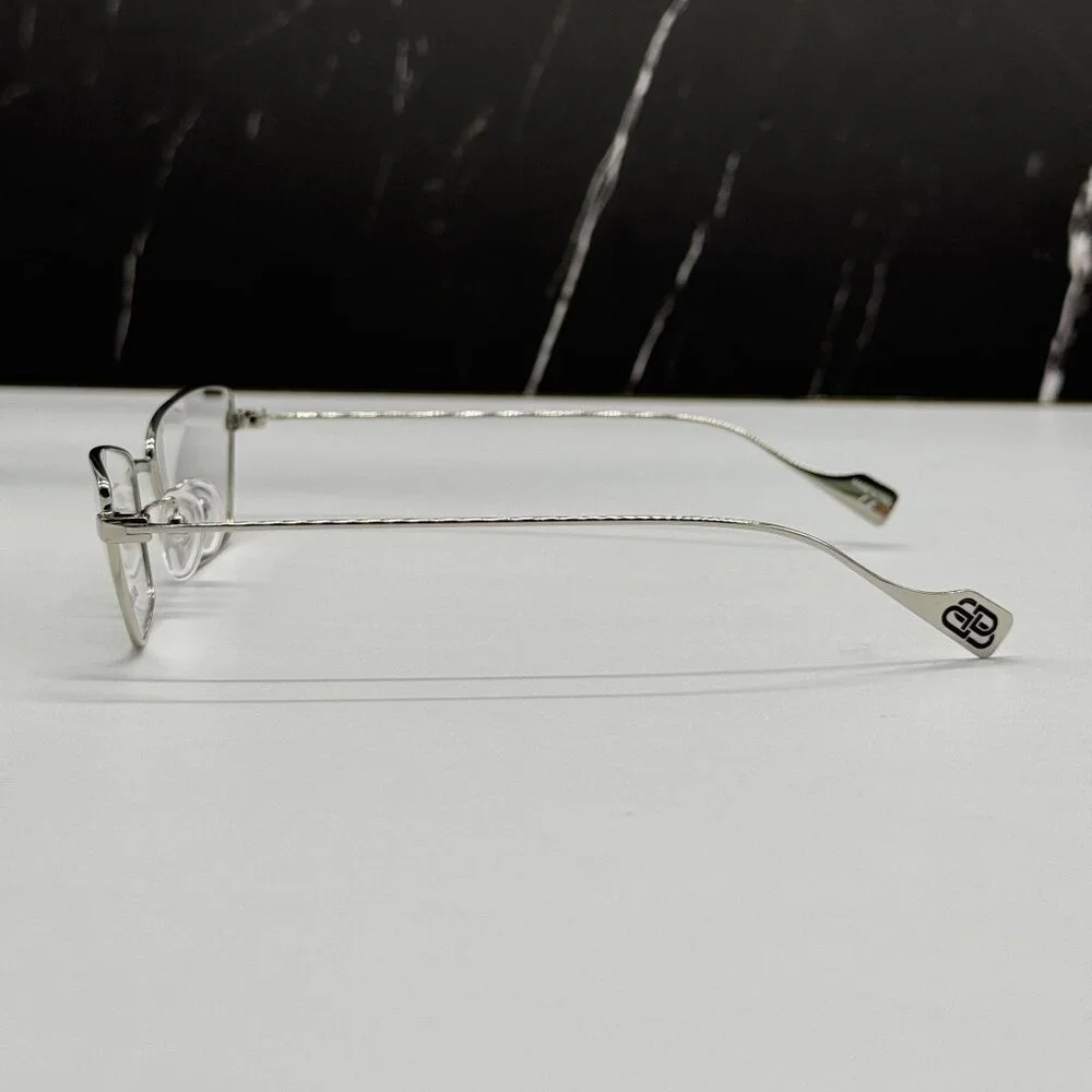 NEW BALENCIAGA BB0091O 002 CAT EYE SILVER WOMEN EYEGLASSES BALENCIAGA